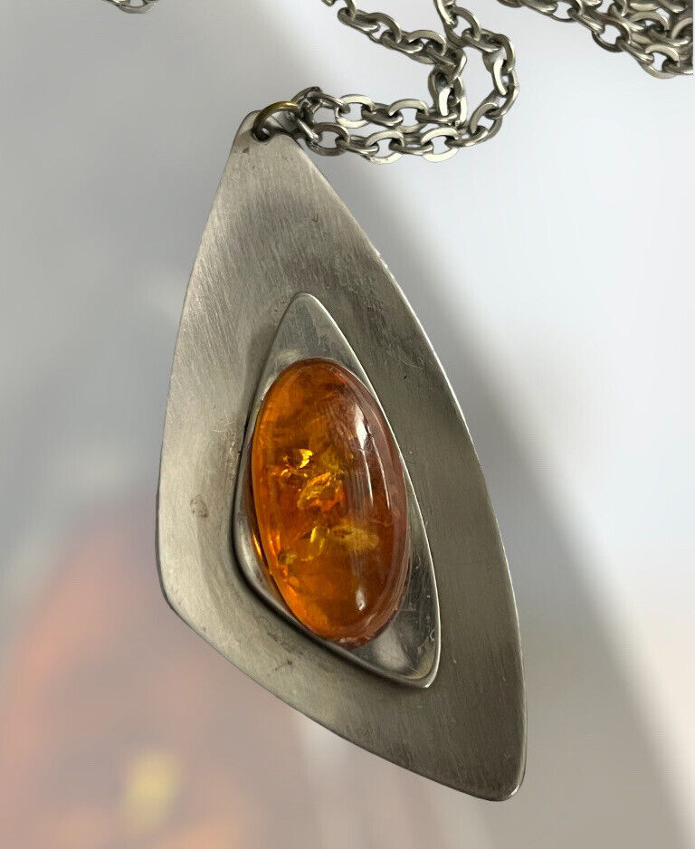 ANTIQUE Vintage Egg Yolk Baltic amber necklace